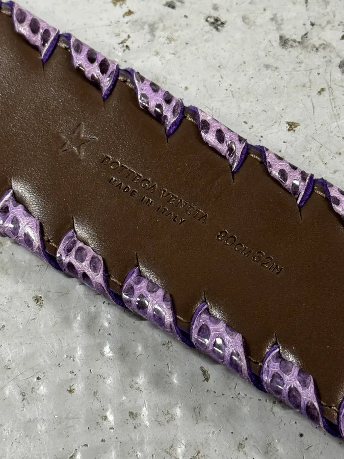 Bottega Veneta Purple Woven Leather Belt RhoAlmP 5