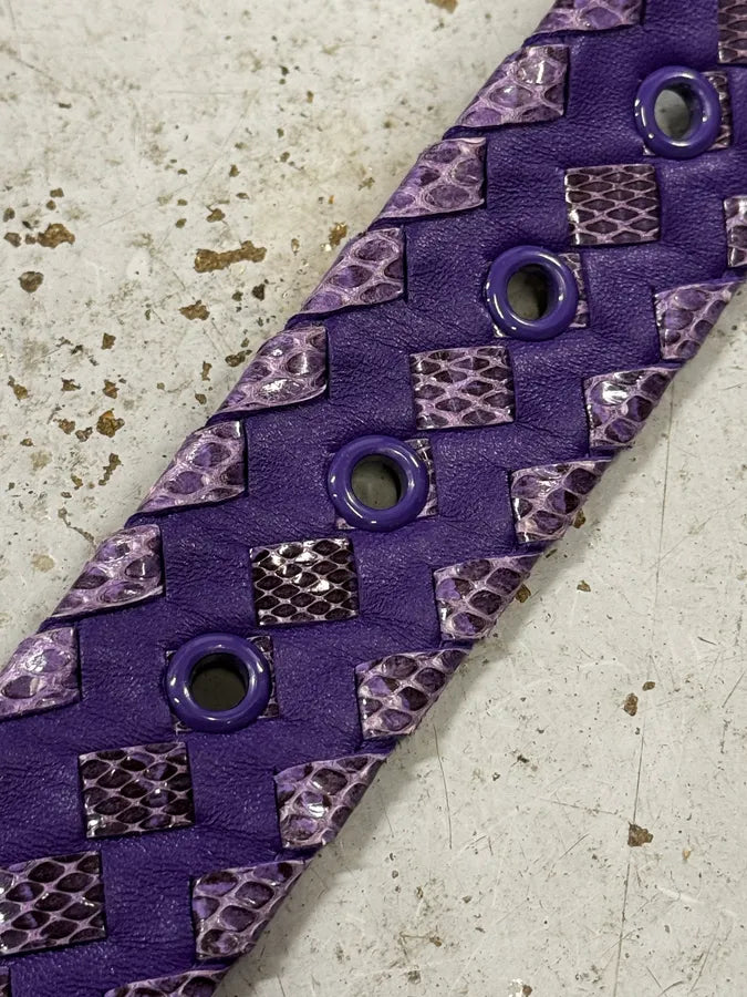 Bottega Veneta Purple Woven Leather Belt RhoAlmP 1