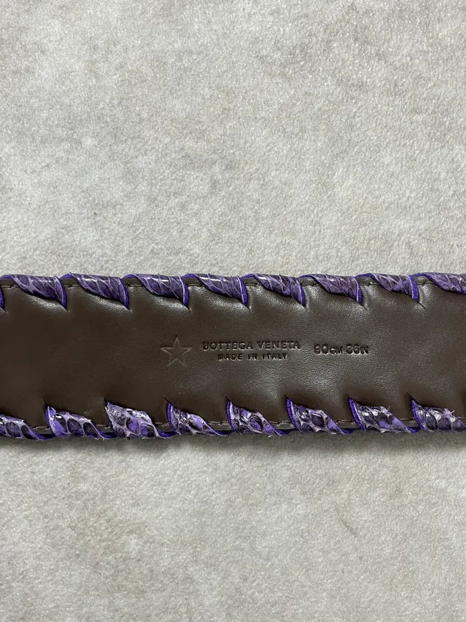 Bottega Veneta Purple Woven Python Leather Belt PyTeQcj 4