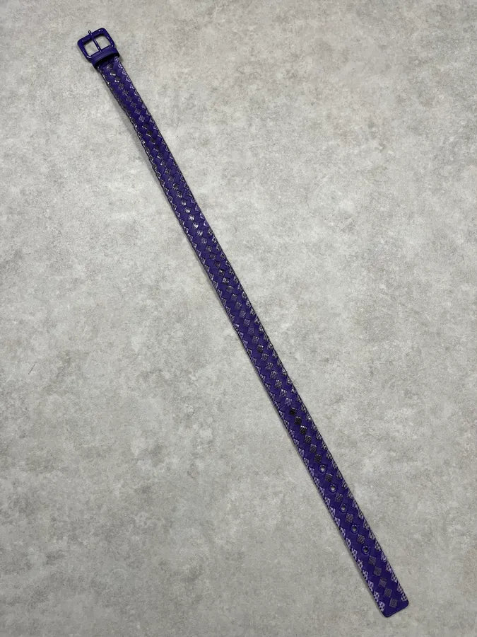 Bottega Veneta Purple Woven Python Leather Belt PyTeQcj 6