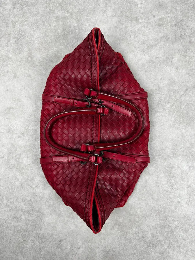 Bottega Veneta Red Intrecciato Leather Handle Bag DkvmNQS 10