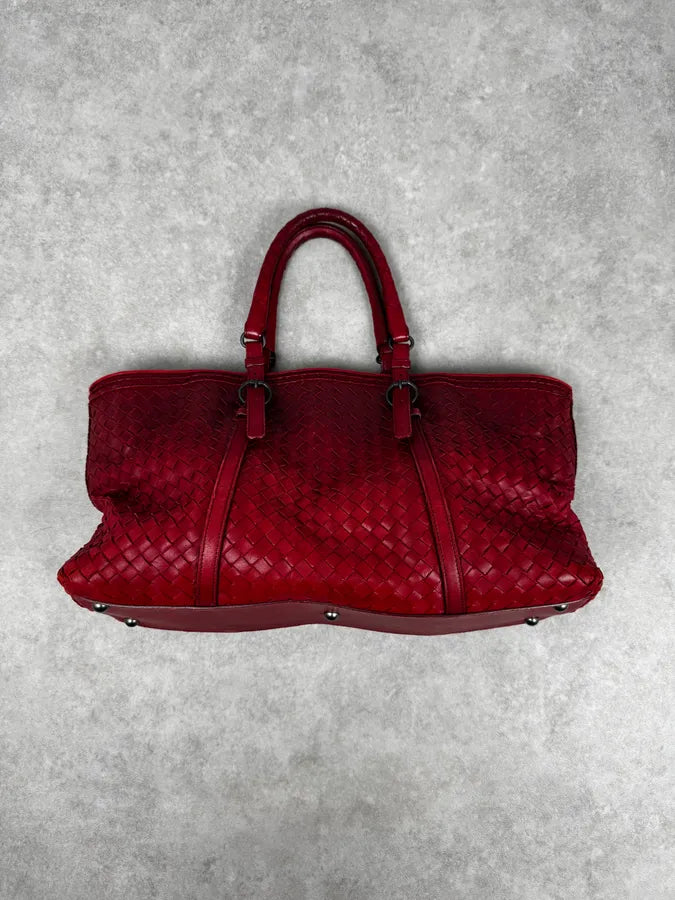 Bottega Veneta Red Intrecciato Leather Handle Bag DkvmNQS 2