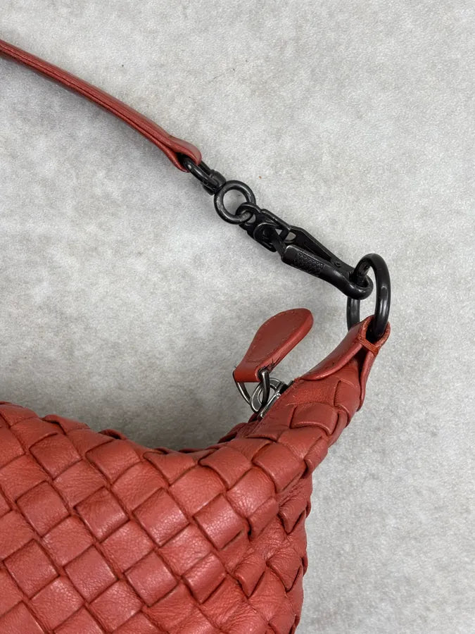 Bottega Veneta Red Intrecciato Woven Leather Handle Bag oIhXzKL 11