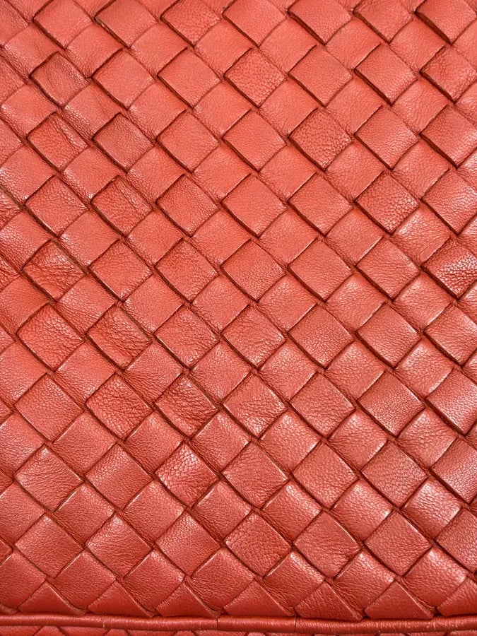 Bottega Veneta Red Intrecciato Woven Leather Handle Bag oIhXzKL 15