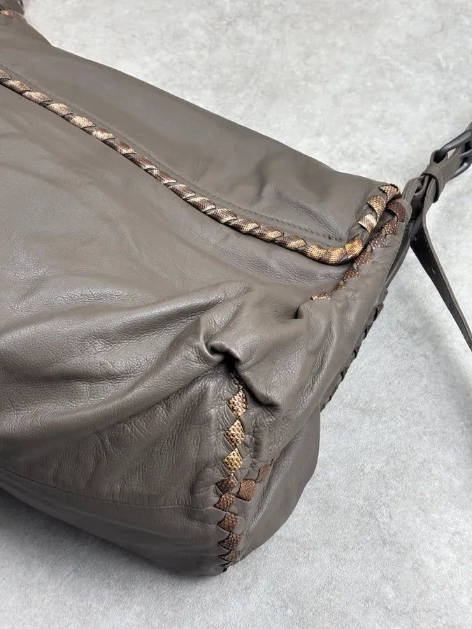 Bottega Veneta Taupe Leather Woven Messenger Bag sCbHCOm 13