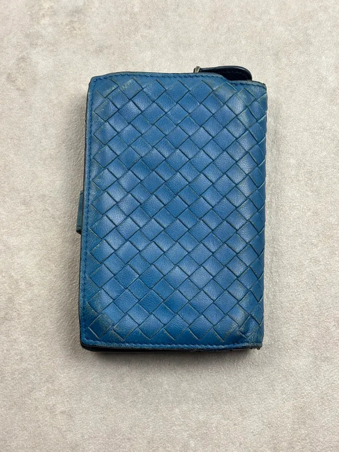 Bottega Veneta Teal Leather Intrecciato Wallet ohcfAtO 6
