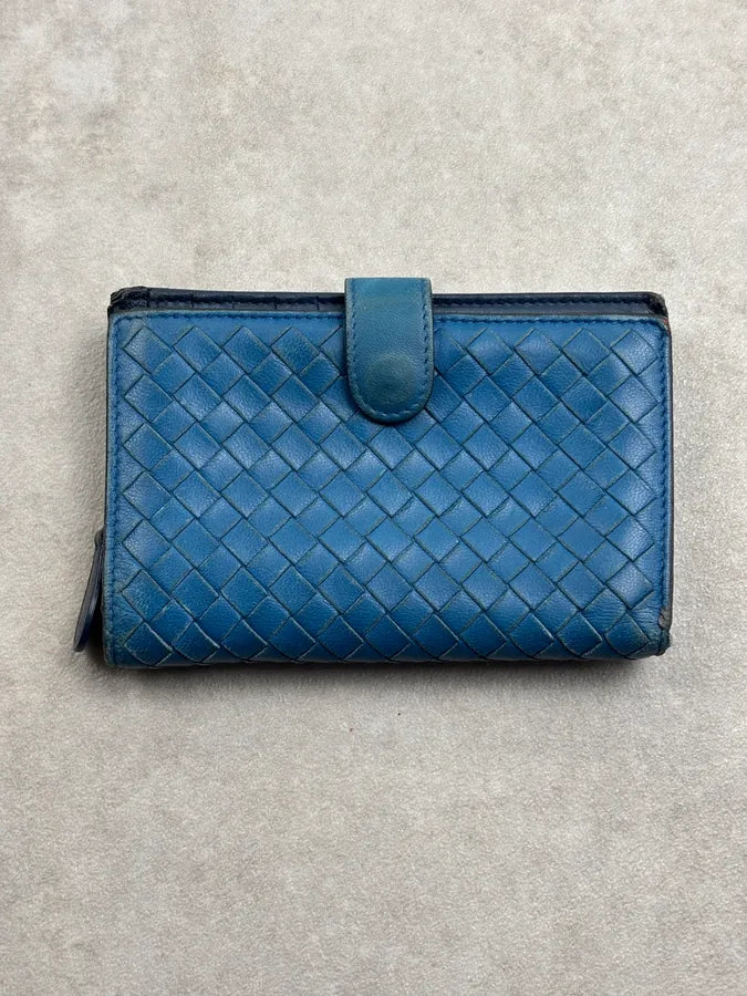 Bottega Veneta Teal Leather Intrecciato Wallet ohcfAtO 1