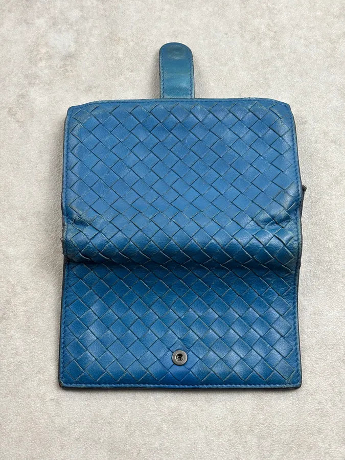 Bottega Veneta Teal Leather Intrecciato Wallet ohcfAtO 8