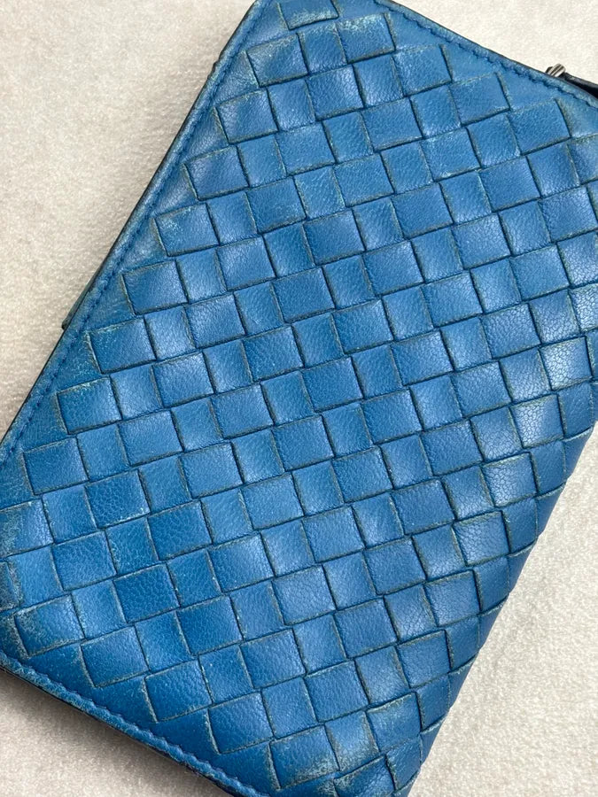 Bottega Veneta Teal Leather Intrecciato Wallet ohcfAtO 7