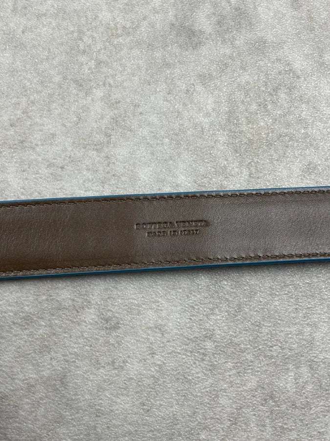 Bottega Veneta Turquoise Crocodile Leather Woven Belt kWsEbqJ 5