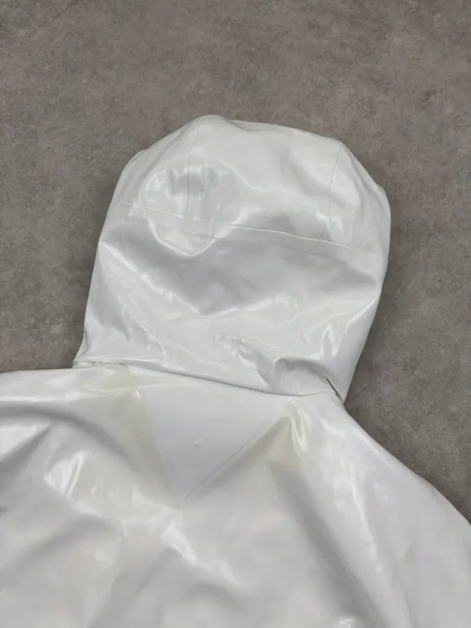 Bottega Veneta White Rubber Leather Removable Vest Hooded Jacket NNUMmyH 5