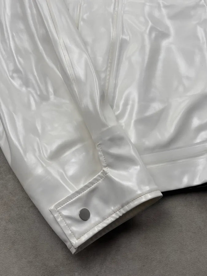 Bottega Veneta White Rubber Leather Removable Vest Hooded Jacket NNUMmyH 9