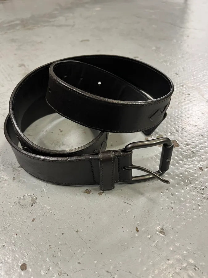 Bottega Veneta Woven Black Leather Belt afPLdyP 2