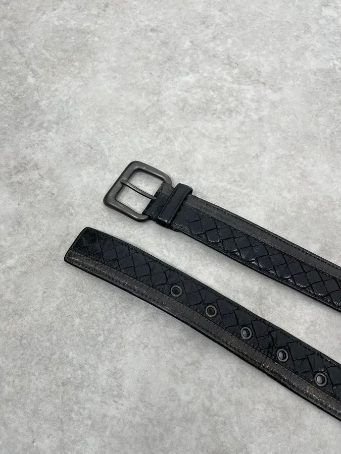 Bottega Veneta Woven Black Leather Belt VKoqWzq 2