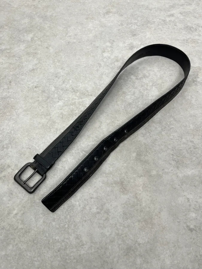Bottega Veneta Woven Black Leather Belt VKoqWzq 3