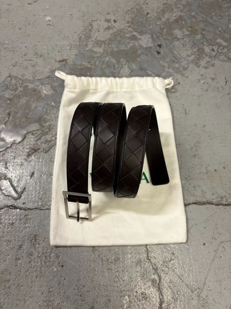 Bottega Veneta Woven Black Leather Belt WVCGYOA 1