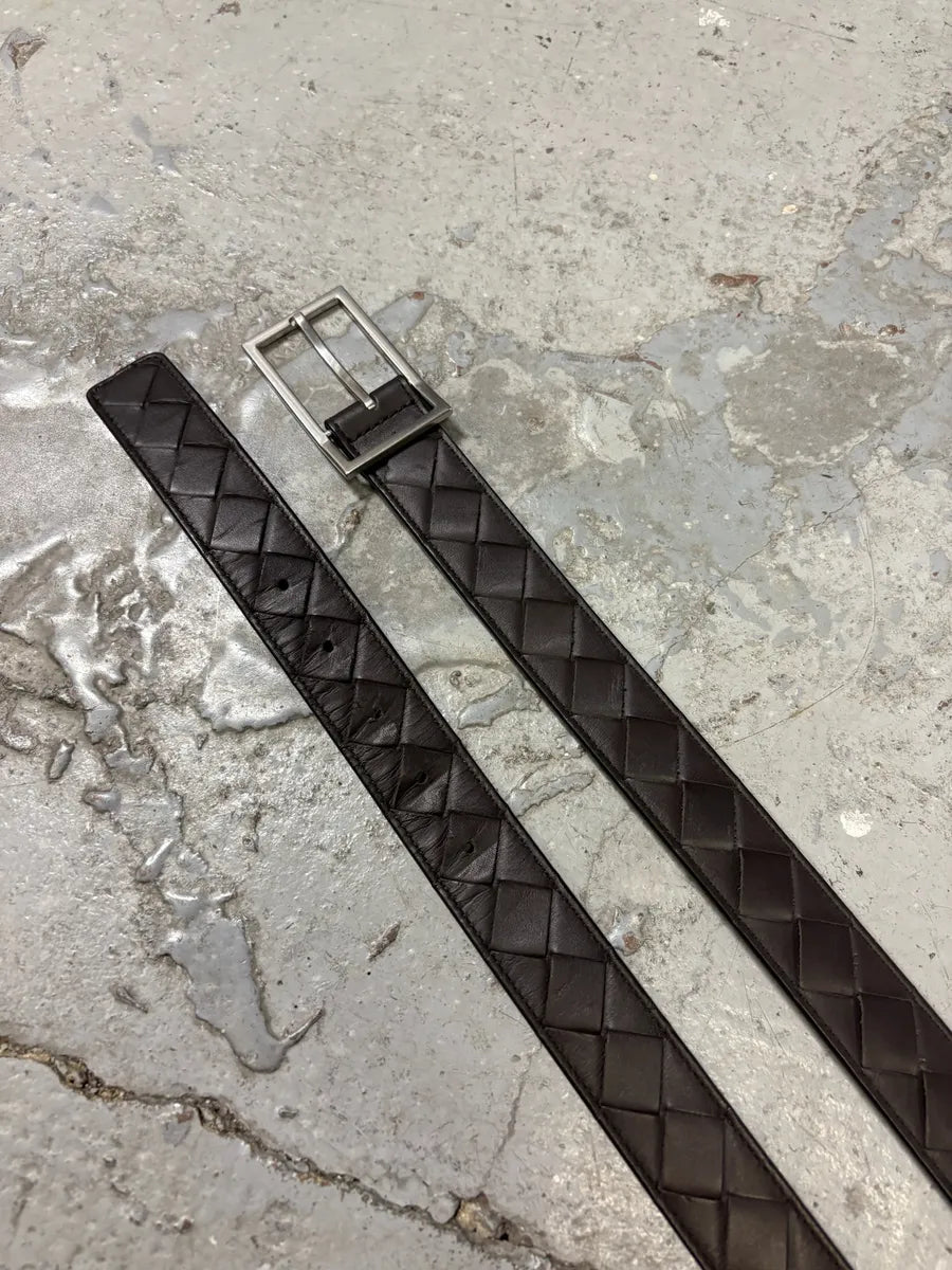 Bottega Veneta Woven Black Leather Belt WVCGYOA 4
