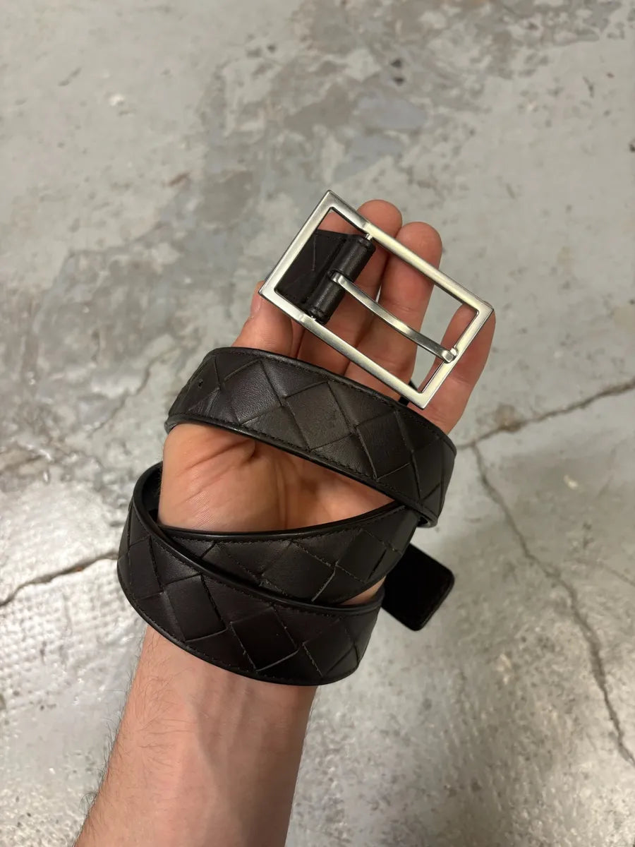 Bottega Veneta Woven Black Leather Belt WVCGYOA 7