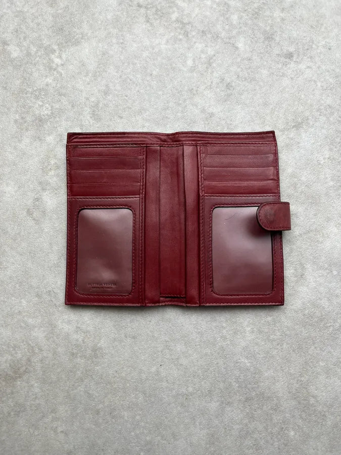 Bottega Veneta Woven Bordeaux Leather Wallet aQkKuSi 3
