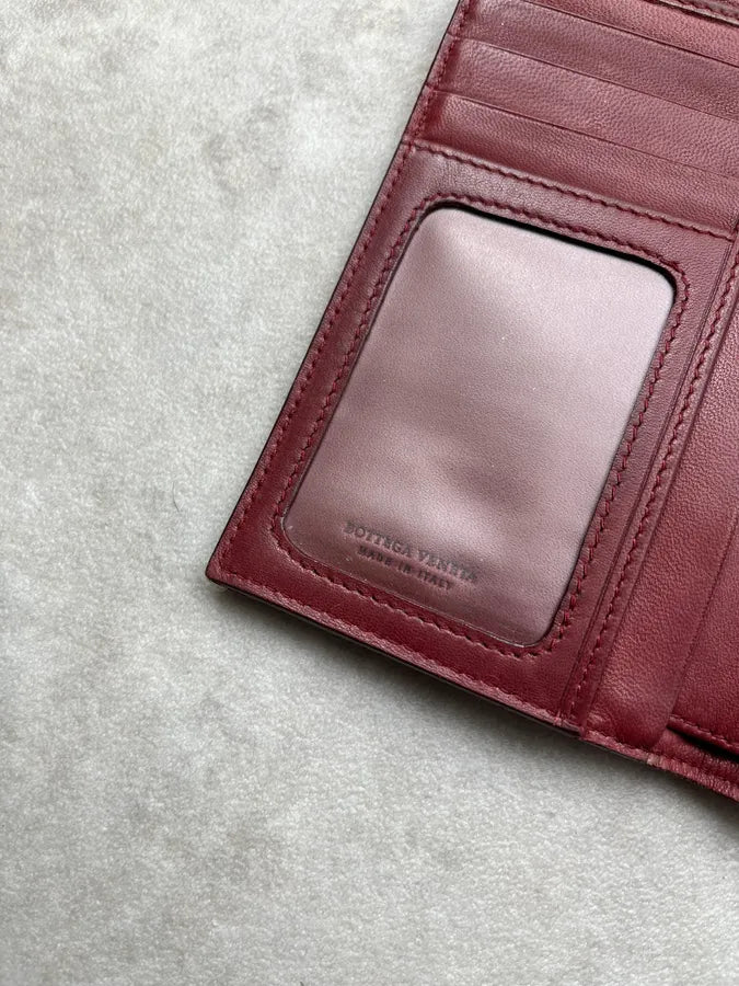 Bottega Veneta Woven Bordeaux Leather Wallet aQkKuSi 4