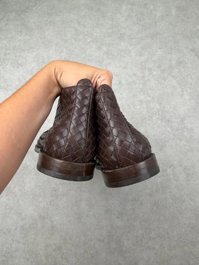 Bottega Veneta Woven Brown Boots PEeoqBn 5