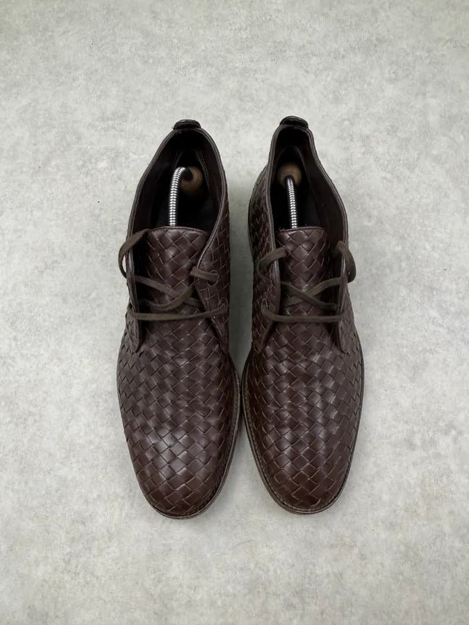 Bottega Veneta Woven Brown Boots PEeoqBn 3