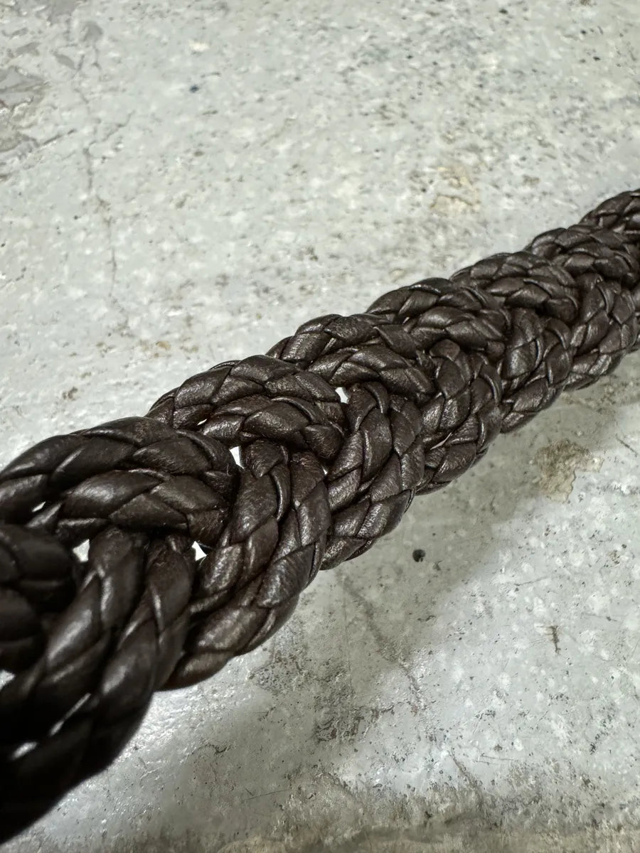 Bottega Veneta Woven Leather Dark Brown Bracelet fkaLsew 3