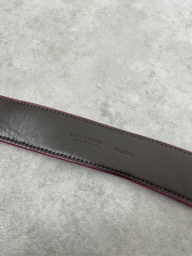 Bottega Veneta Woven Leather Pink Belt dtyUvFU 7