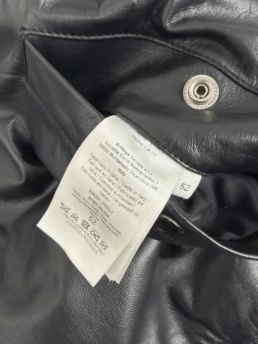 Bottega Venetta Black Leather Bomber Jacket NLWhTsx 6