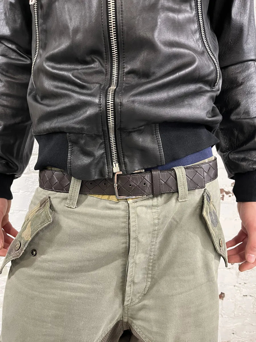Bottega Venetta Brown Woven Leather Belt FaEbUhj 2