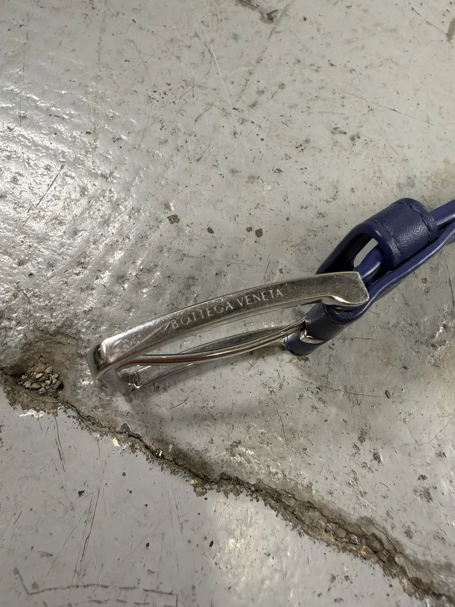 Bottega Venetta Woven Leather Navy Belt eSLlPVR 7