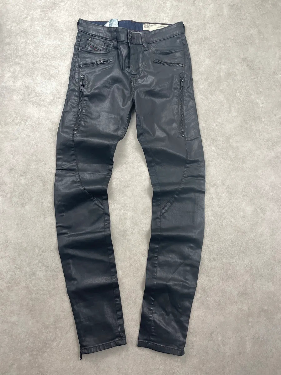 Diesel Black Denim Moto Zip Super Skinny Jeans bpBEZXyt 0
