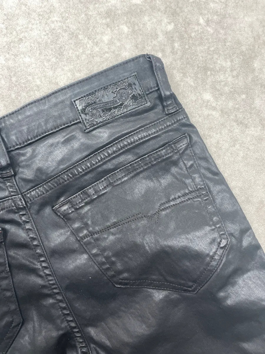 Diesel Black Denim Moto Zip Super Skinny Jeans bpBEZXyt 7