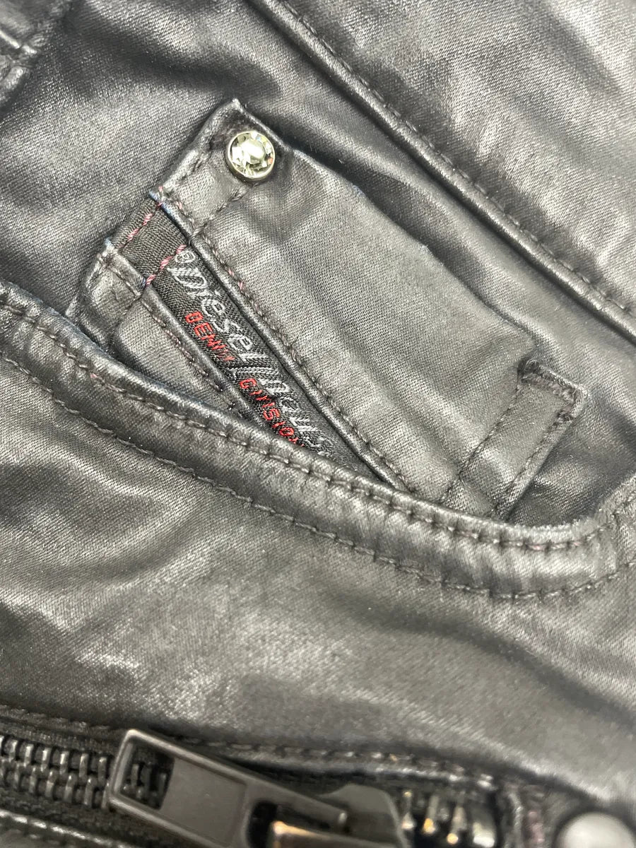 Diesel Black Denim Moto Zip Super Skinny Jeans bpBEZXyt 14