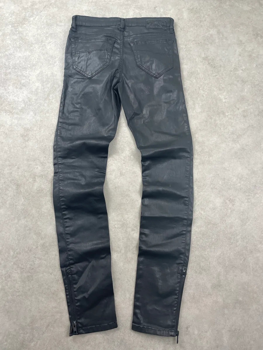 Diesel Black Denim Moto Zip Super Skinny Jeans bpBEZXyt 4
