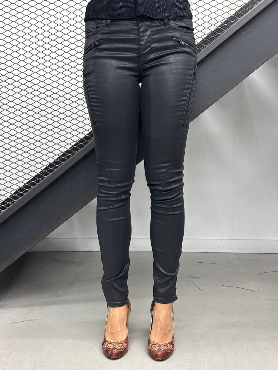 Diesel Black Denim Moto Zip Super Skinny Jeans bpBEZXyt 1