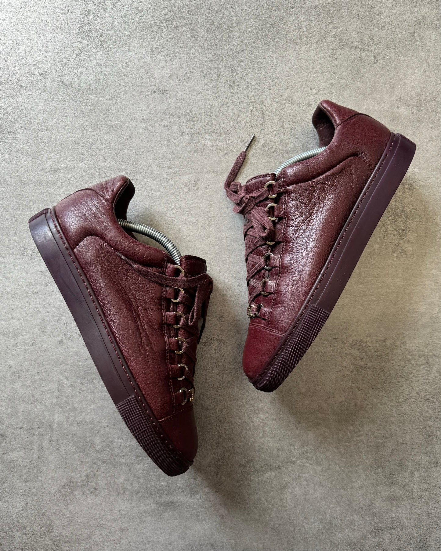 Balenciaga Arena Low Bordeaux Leather Shoes  (39) - 7