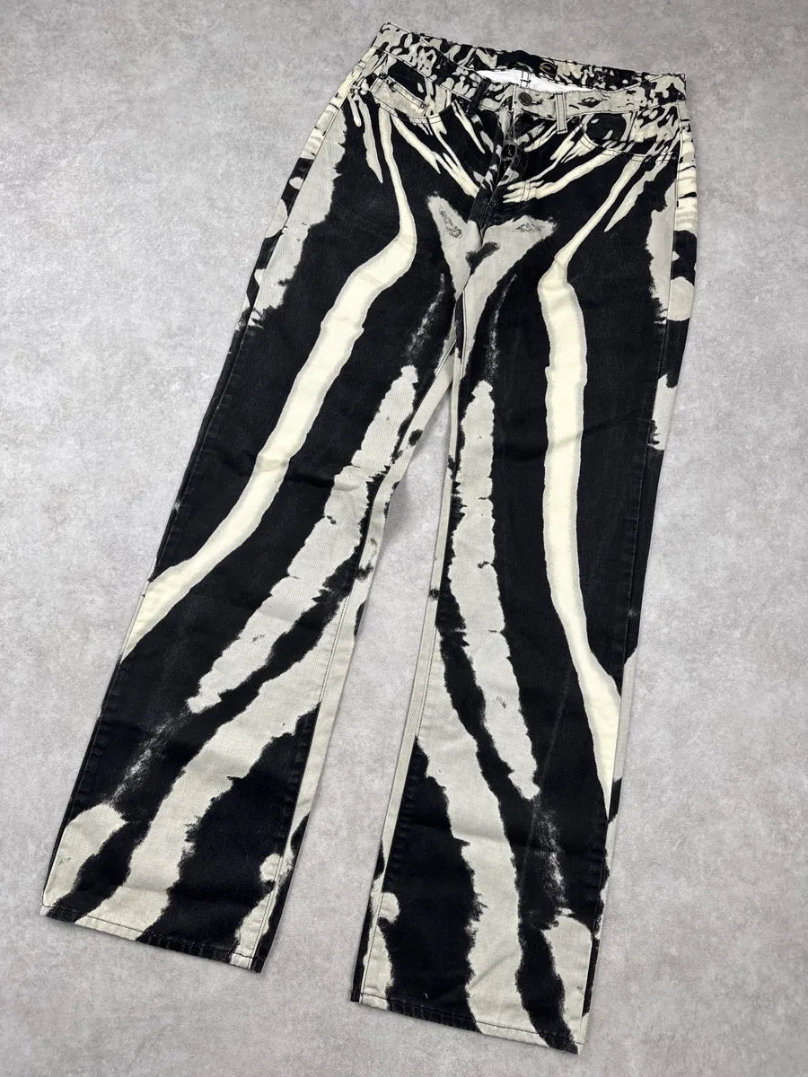 SS2O02 Cavalli Black & White Abstract Hallucination Pants bqQehPlU 4