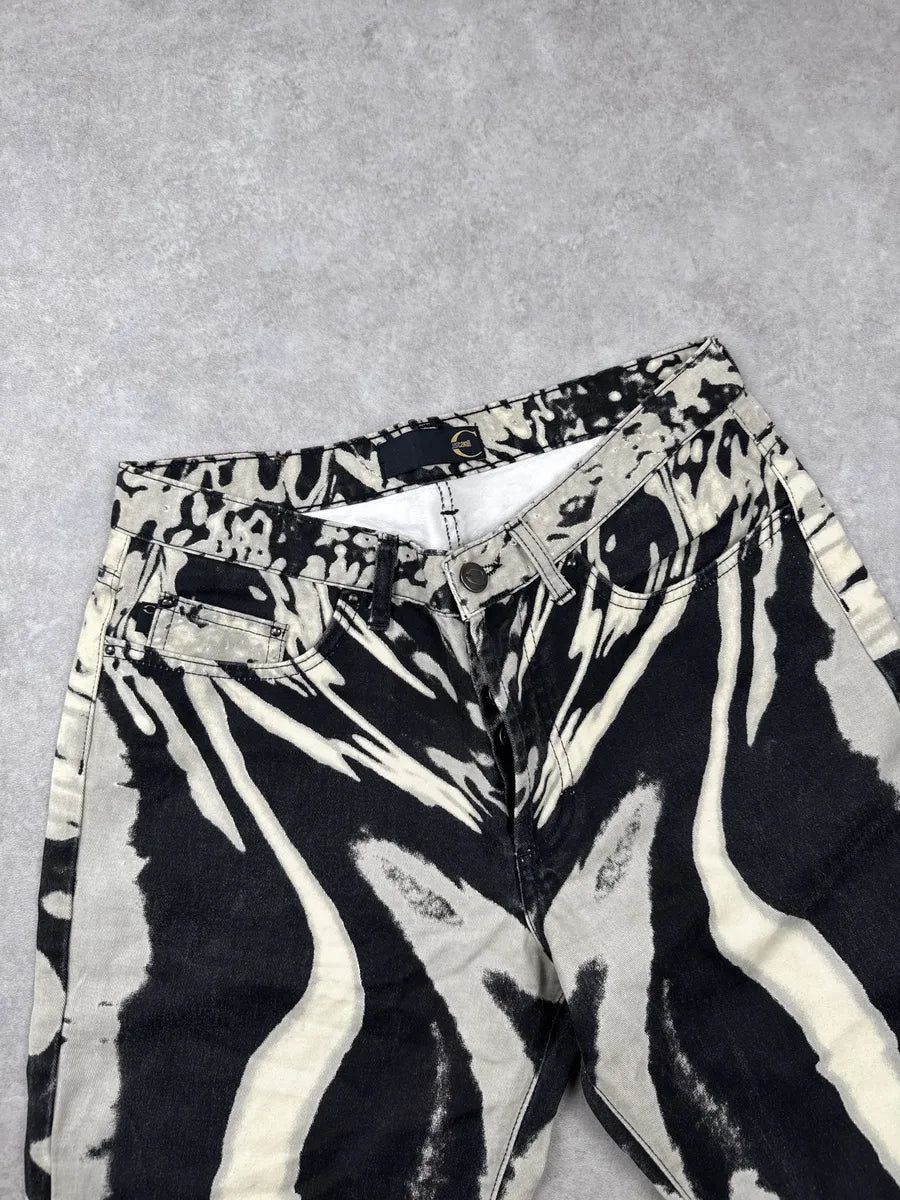 SS2O02 Cavalli Black & White Abstract Hallucination Pants bqQehPlU 7