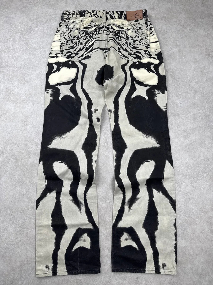 SS2O02 Cavalli Black & White Abstract Hallucination Pants bqQehPlU 5