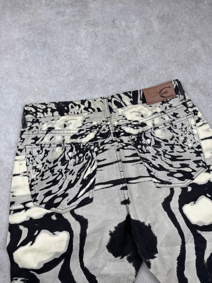 SS2O02 Cavalli Black & White Abstract Hallucination Pants bqQehPlU 9