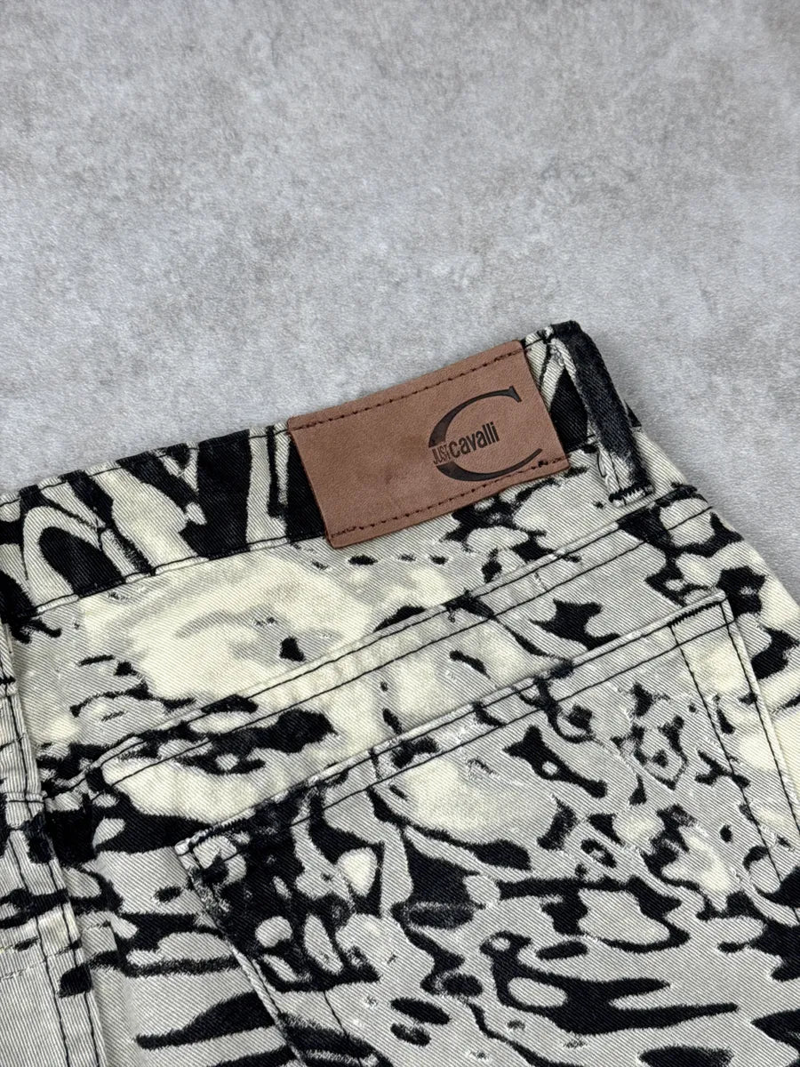SS2O02 Cavalli Black & White Abstract Hallucination Pants bqQehPlU 11