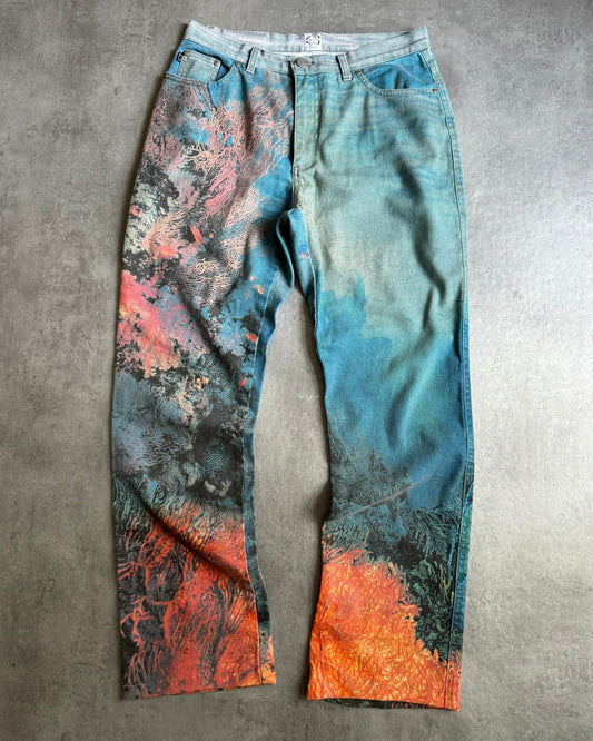 SS1998 Cavalli Renaissance Ocean Coral Pants (S) - 1