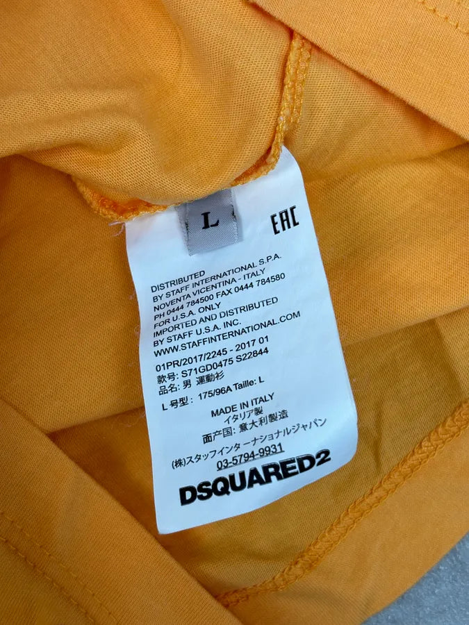 SS2017 Dsquared2 Safety Pin Orange Vitamin T-Shirt hfvBwEo 8