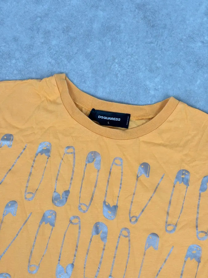 SS2017 Dsquared2 Safety Pin Orange Vitamin T-Shirt hfvBwEo 3