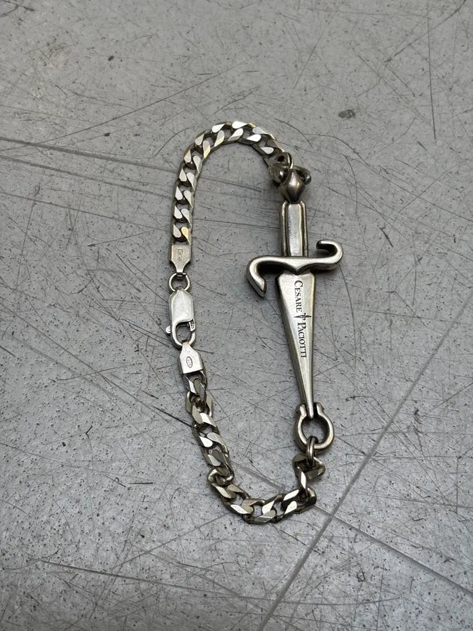 Bracelet Cesare Paciotti Dagger Silver Tone Vintage Archive lZgoCdq 0
