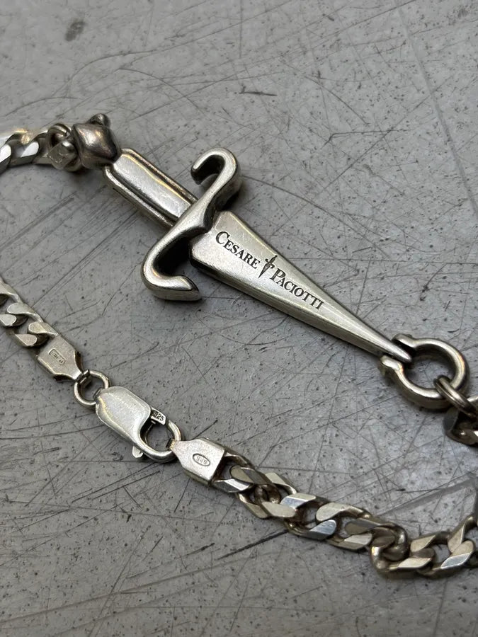 Bracelet Cesare Paciotti Dagger Silver Tone Vintage Archive lZgoCdq 3