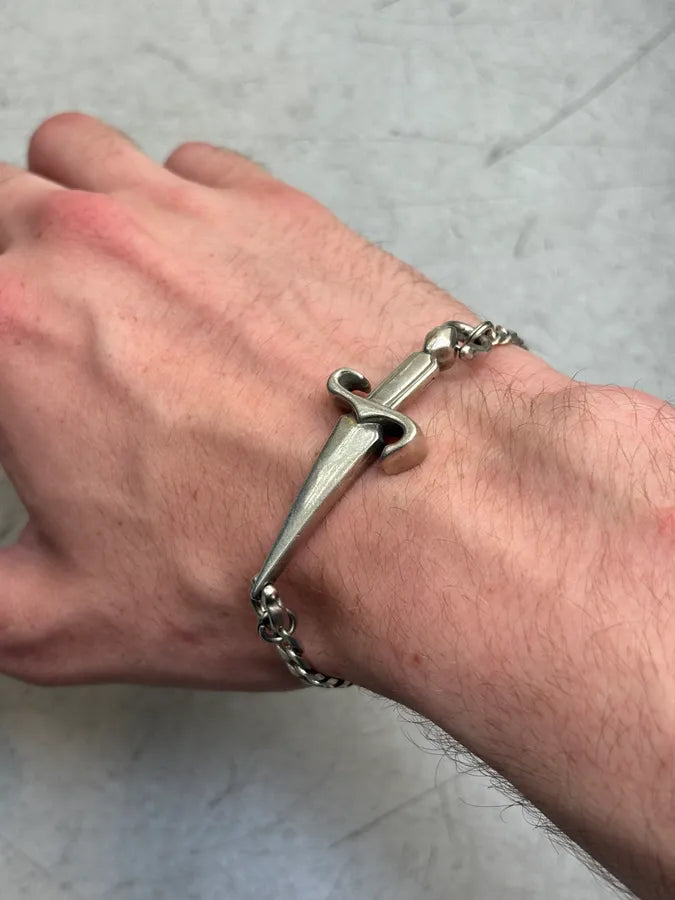 Bracelet Cesare Paciotti Dagger Silver Tone Vintage Archive lZgoCdq 1