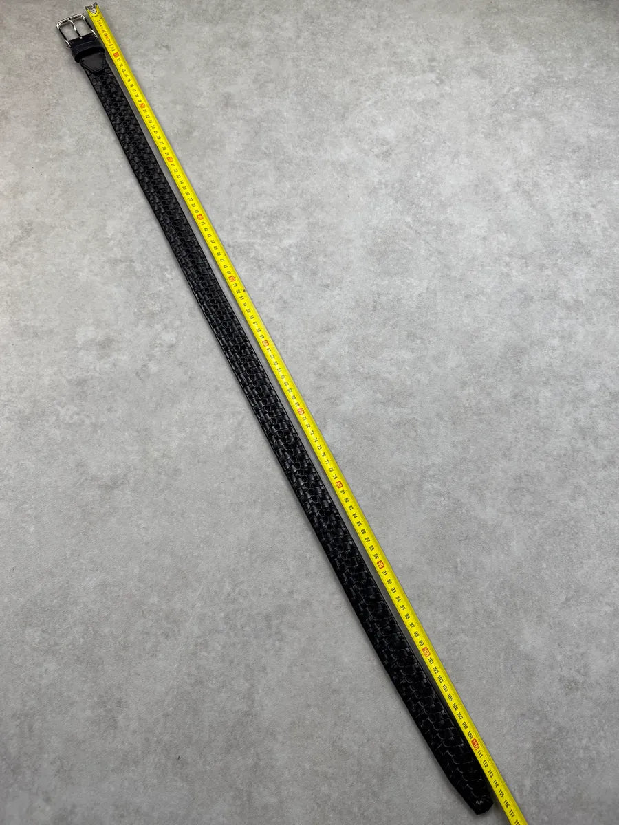 Brioni Black Leather Braided Belt RUKegBA 7