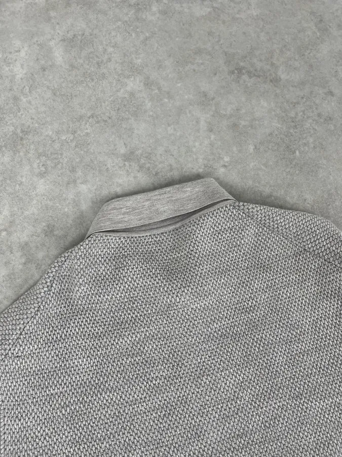 Brioni Grey Wool Waffled Polo Sweater CxvIBAT 6
